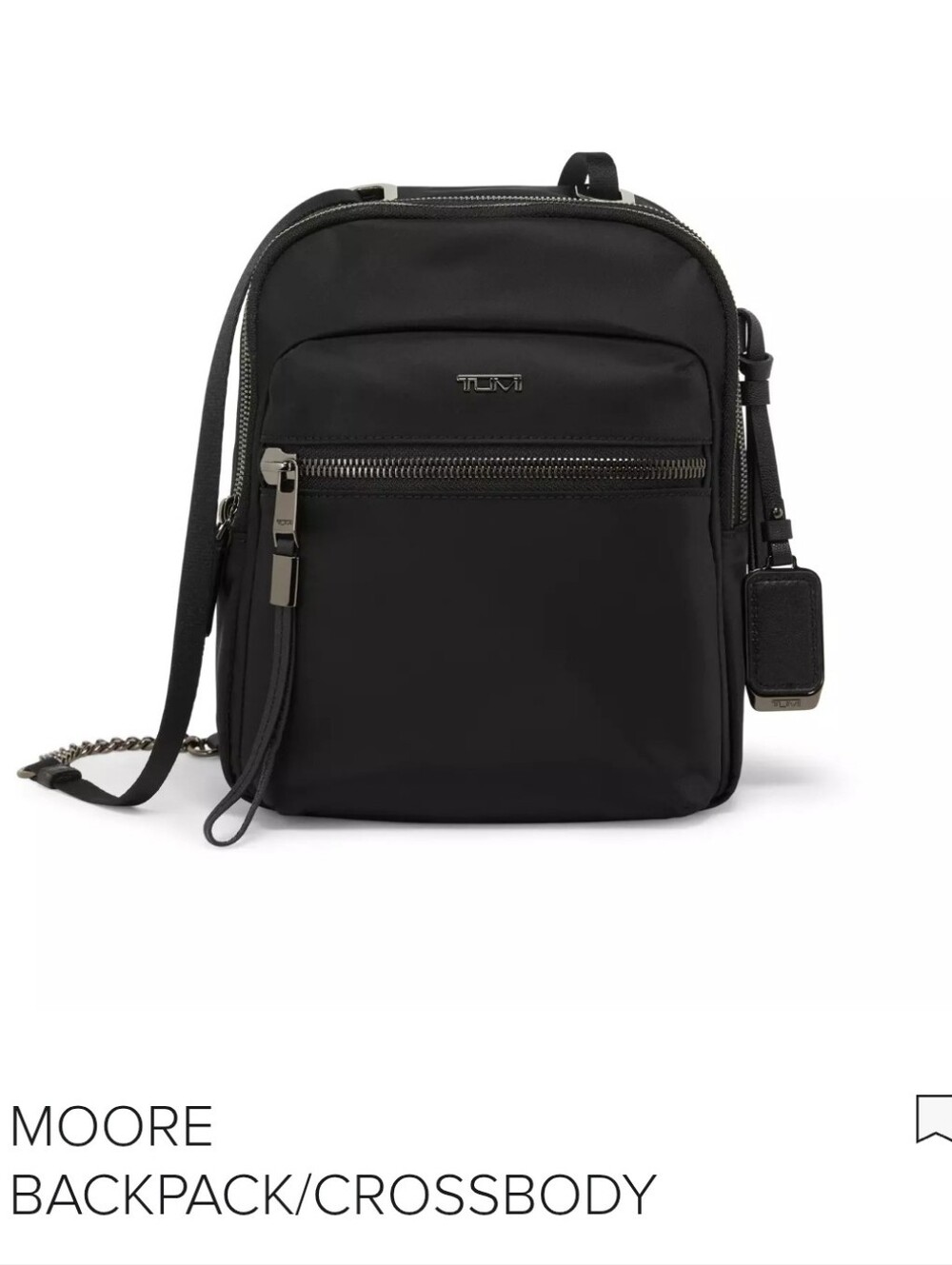 Tumi Moore Black Compact Crossbody Backpack
